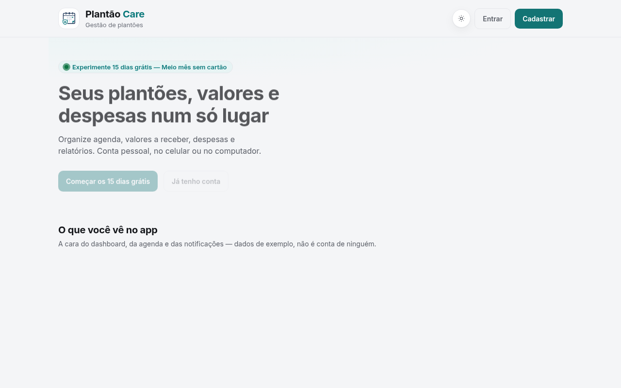 Plantão Care screenshot